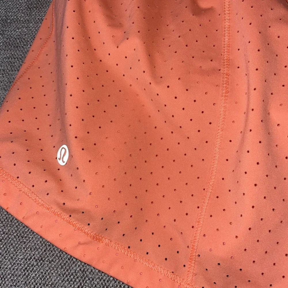 Lululemon Final Lap Running Shorts Womens 10 Pink Lined Athletic Fit Laser Cut